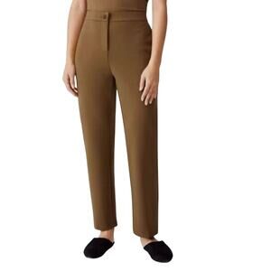 Eileen Fisher NWT Flex Ponte Slouchy Ankle Pant Hazel Size L Stretch Flat Front